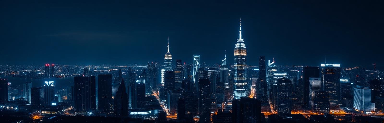 City skyline at night